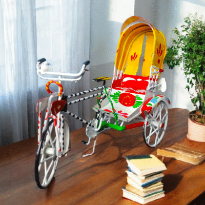 Rickshaw Showpiece (Metal, Hand Painted)